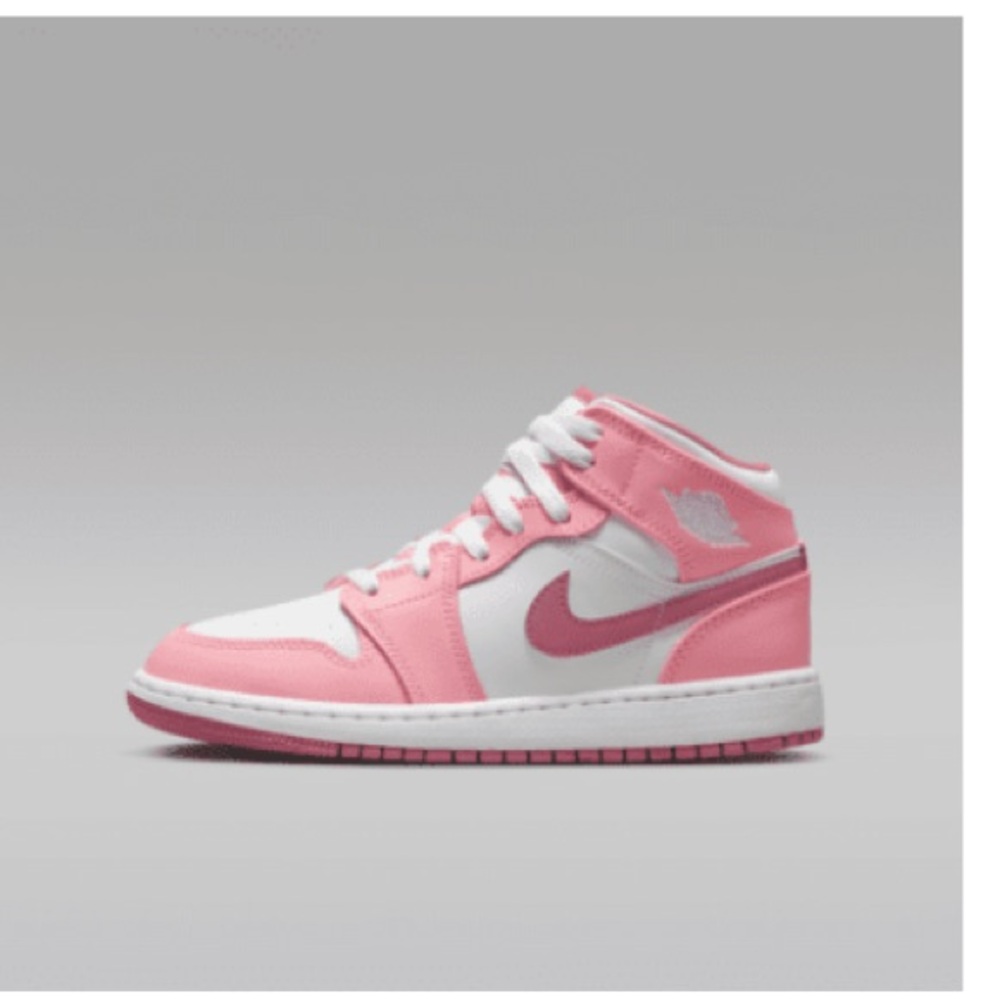 Jordan 1 Mid Coral Chalk and White Sneakers